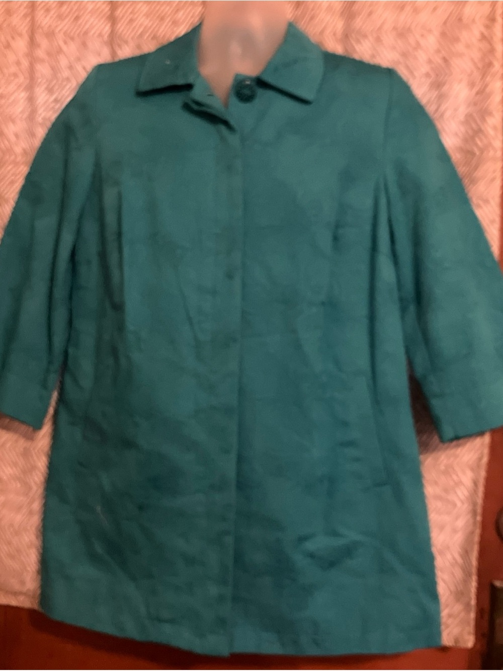 Chico’s Beautiful Lined Turquoise Blazer Jacket Coat Size 1 (M)